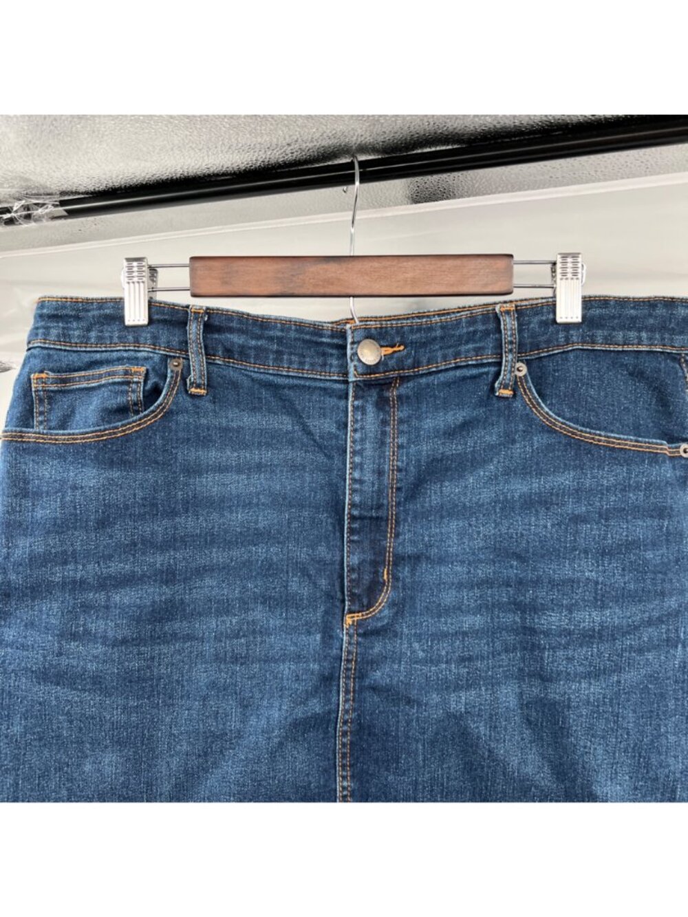 Universal Thread Jean Mini Skirt Frayed Hem Blue Size 18W - Picture 2 of 6